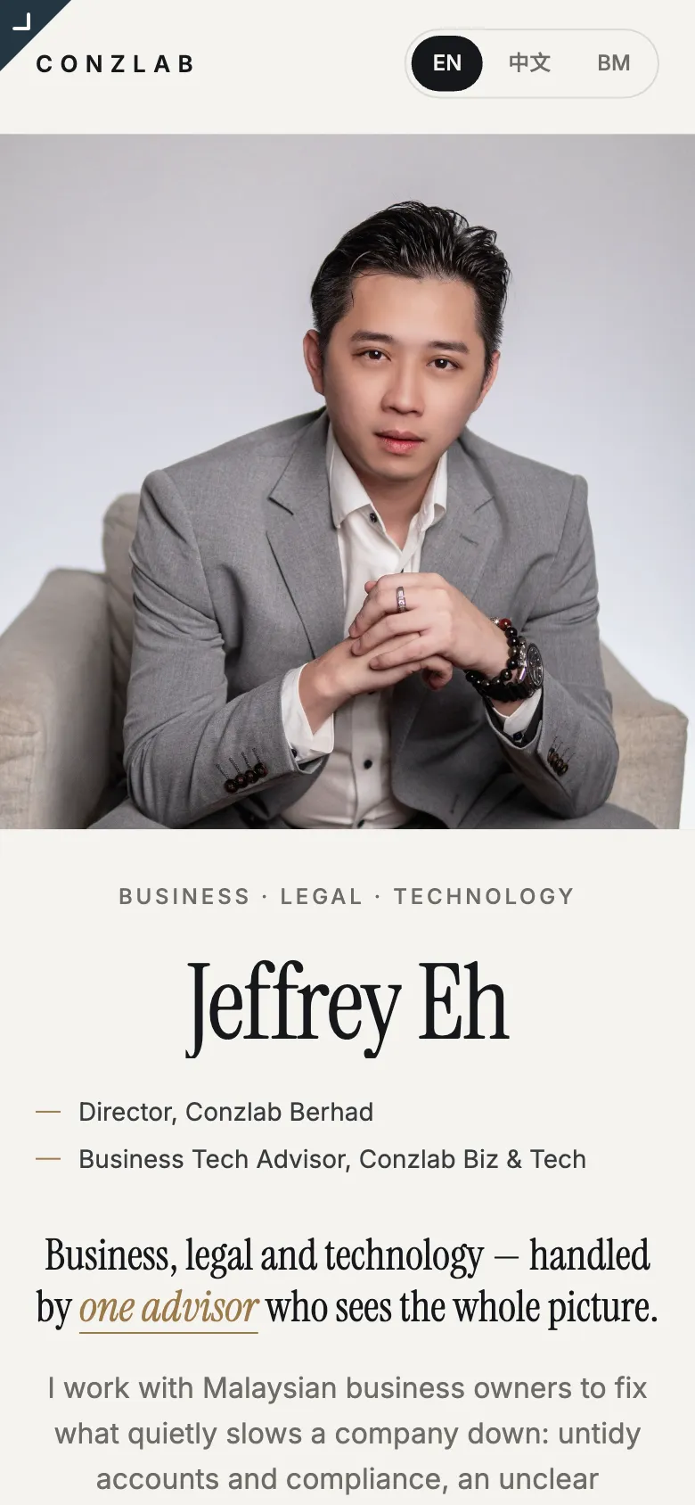 Digital name card of Jeffrey Eh